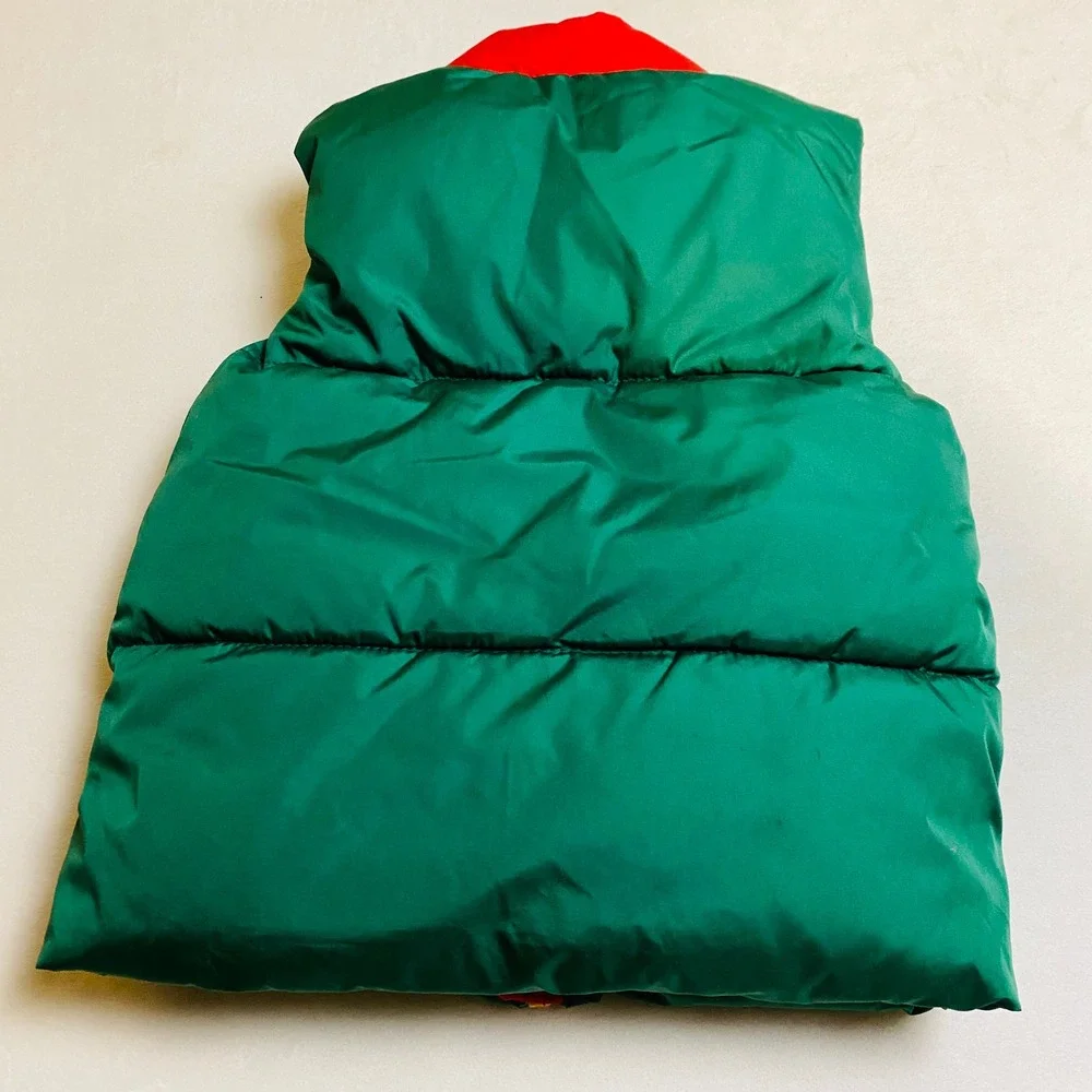 NWT Old Navy Baby Colorblock Puffer Vest Green Blue Red Yellow Full Zip Fleece
